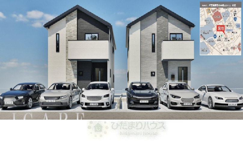 野田市中根6期　新築戸建　1号棟の外観パース|外観パース：現状と異なる場合がございます。