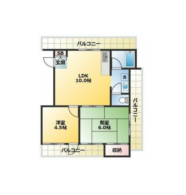 フラッツ東長崎の間取り