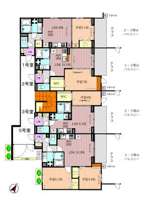リベリオス相模大野壱番館の間取り