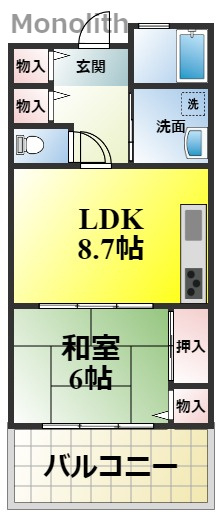 サンヴァリエ津久野5号棟の間取り