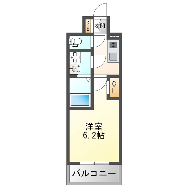 エスリード大阪デュアルゲートの間取り