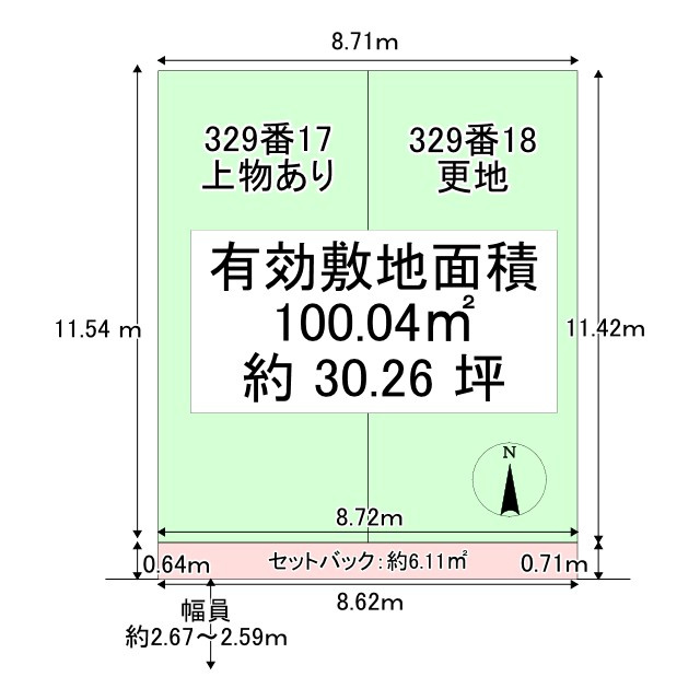 上京区 七番町 建築条件無し 土地の土地図