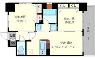 【間取り】 | エステムコート阿波座プレミアム　本田小学校区 | エステムコート阿波座プレミアム　開放感ある間取り