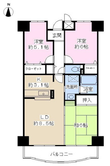 【間取り】 | グランドソーワ今福鶴見　鶴見南小学校区 | グランドソーワ今福鶴見　間取り
