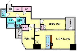 【間取り】 | クレヴィアタワー大阪本町　開平小学校区 | クレヴィアタワー大阪本町　間取り