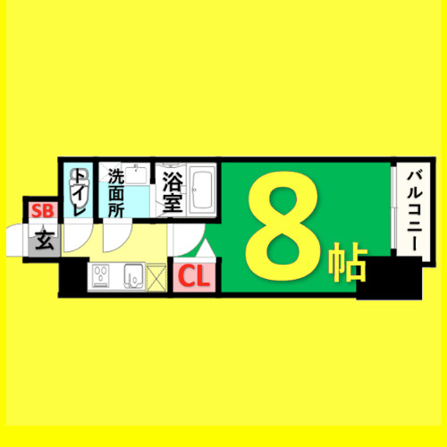 メイクス名駅太閤　名古屋市賃貸　仲介手数料無料の間取り