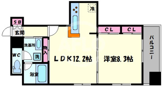 【間取り】 | レジディア心斎橋ウエスト　堀江小学校区 | レジディア心斎橋ウエスト　開放感ある間取り
