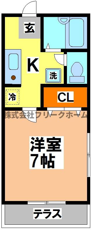 武蔵野市境５丁目のアパートの間取り