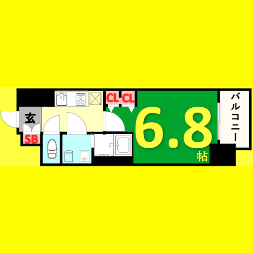 S-RESIDENCE熱田一番　名古屋市賃貸　仲介手数料無料の間取り