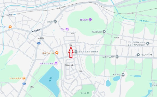 加古川市西条山手１丁目　土地の地図