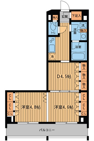 小金井市本町４丁目の賃貸マンションの間取り