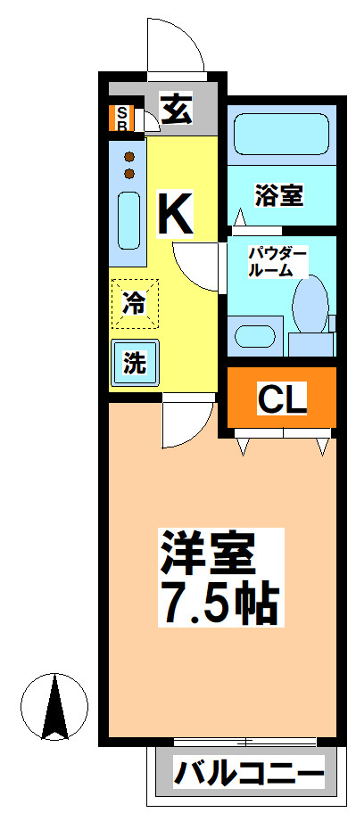 小金井市東町２丁目のアパートの間取り