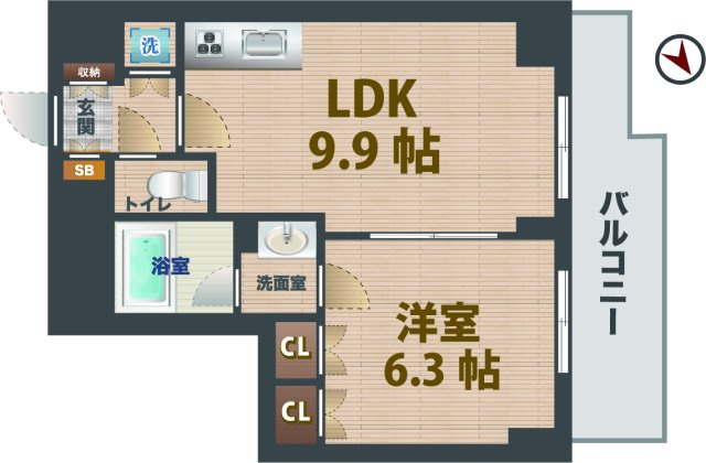 【間取り】 | エスティメゾン中野 | 1LDKのお部屋です。