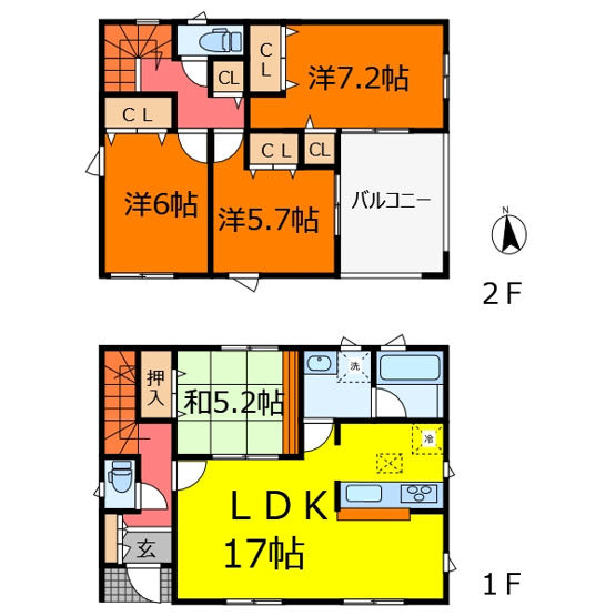 【間取り】 | クレイドルガーデン中央市西花輪第2　1号棟 | 間取り