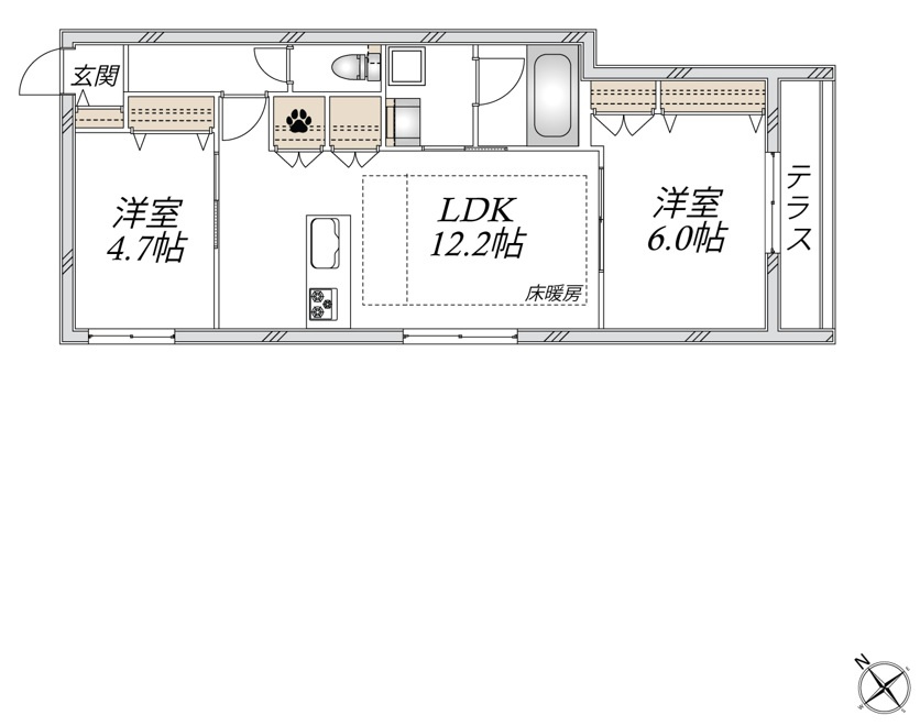 Ｈｉｌｌｔｏｐ　Ｗｅｓｔの間取り