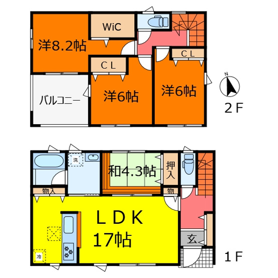 【間取り】 | クレイドルガーデン中央市西花輪第2　3号棟 | 間取り