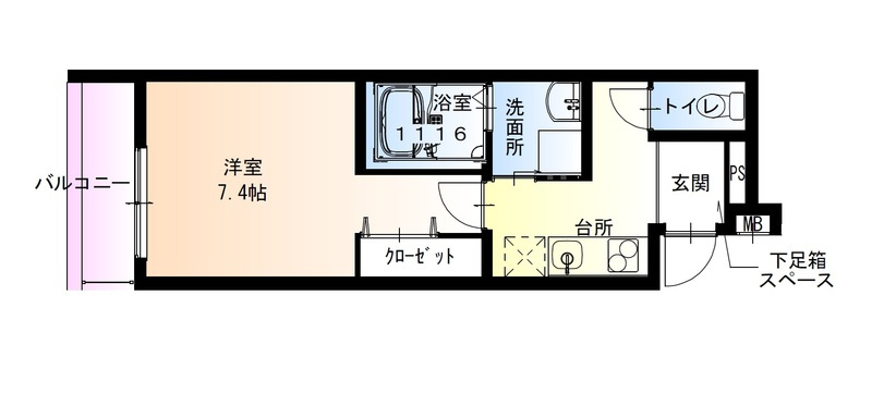 フジパレス山之内サウスの間取り
