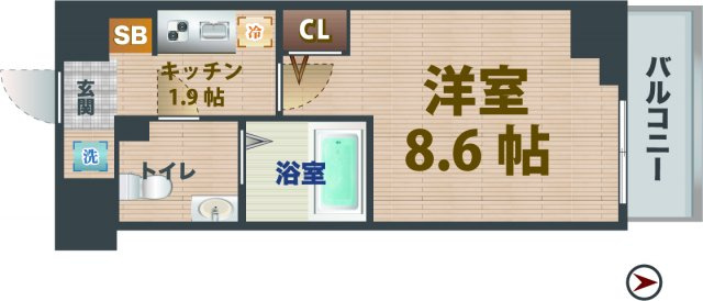 【間取り】 | スカイコート中野沼袋 | 1Kのお部屋。