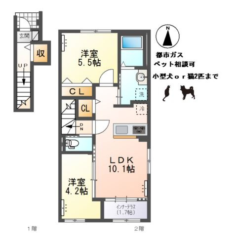 小信中島新築アパートの間取り