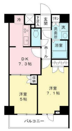 府中市緑町３丁目の賃貸マンションの間取り