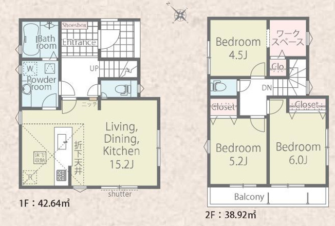 【間取り】 | 犬目町新築戸建 | 3LDKは、リビングダイニングキッチンと3つの居室がある間取り。ファミリー層に非常に人気の高い間取りで、広々としたリビングで家族団らんを楽しみ、個室でプライベートな時間も確保できるのが大きな魅力です。