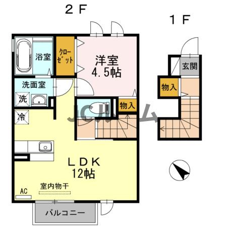 ロジュマン シュシュ Bの間取り