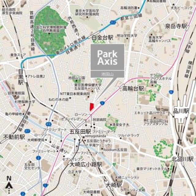 パークアクシス池田山の地図