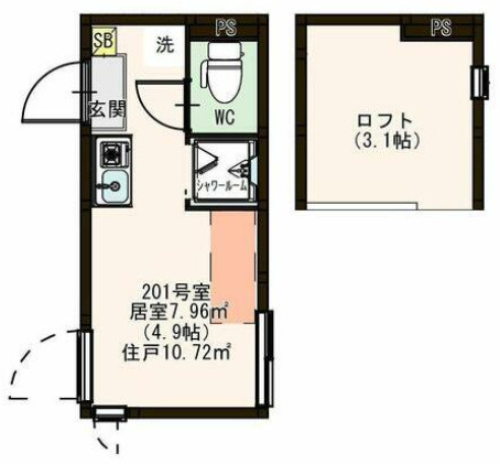 杉並区阿佐谷北２丁目のアパートの間取り