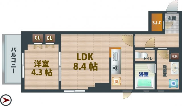 【間取り】 | プラウドフラット中野 | 1LDKのお部屋です。