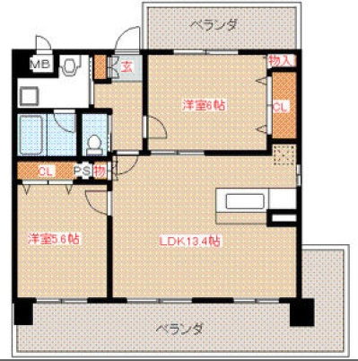 クリムゾン博多2の間取り|使いやすい間取りです。