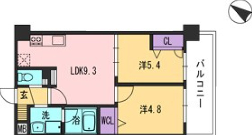 コンダクト福岡東の間取り|使いやすい間取りです。