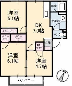 グレースフジ C棟の間取り