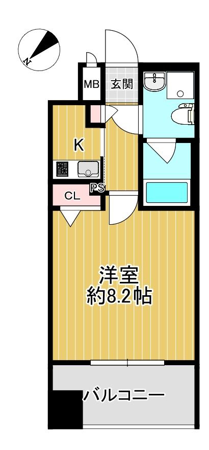 エフパルク県庁前の間取り|使いやすい間取りです。
