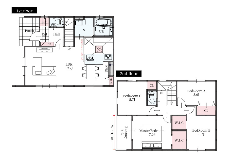 上尾市原市　3期　新築一戸建て　Re・Terrechez　01の間取り|【全2棟・1号棟】上尾市原市　3期　新築一戸建て　Re・Terrechez　01・4LDK・土地面積117.13m2・建物面積104.86m2