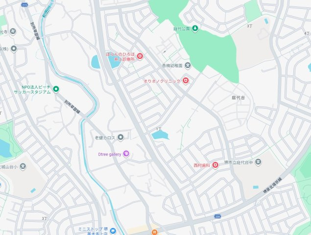 堺市南区庭代台　第3期　新築一戸建ての地図