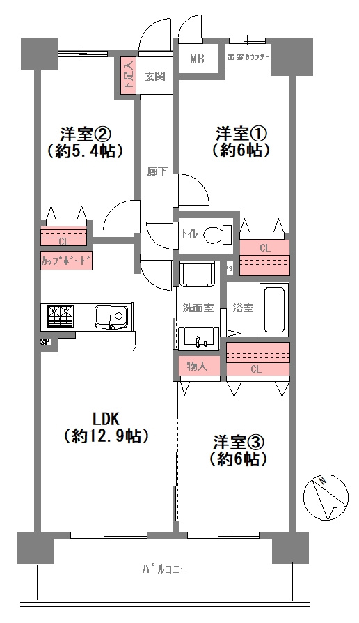 サンマンションアトレあびこの間取り