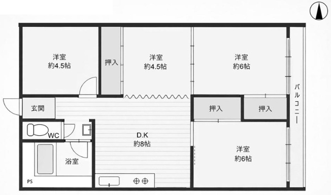 【間取り】 | S52282-ﾊｲﾂｴﾝﾍﾟﾗｰ修学院