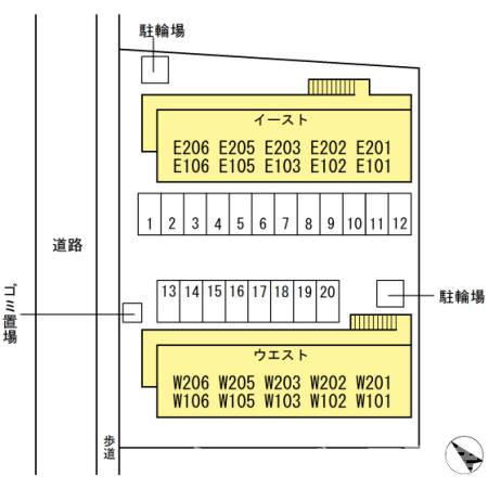 コンフォート ｳｴｽﾄの区画図
