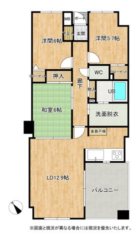 ヴィラセイユー稲川　静岡市駿河区稲川１丁目の間取り