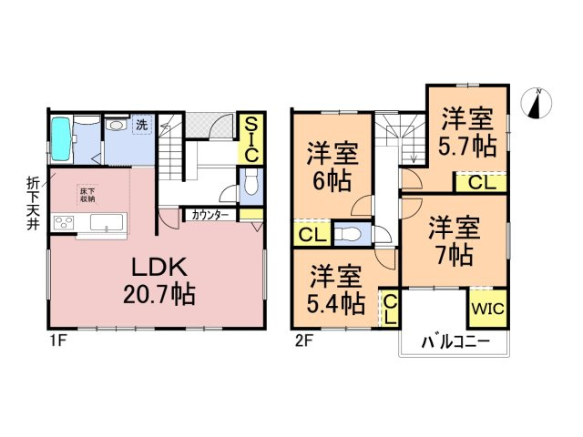 新築戸建　各務原市那加南栄町1期　全2区画分譲の間取り|■１号棟　■ヤマダ不動産　株式会社リライフ　
■夢のマイホーム購入をフルサポートします！