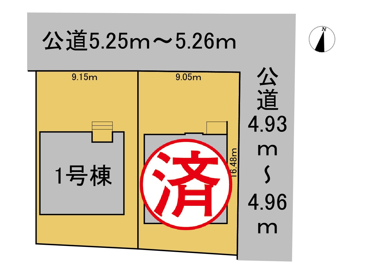 新築戸建　各務原市那加南栄町1期　全2区画分譲の区画図|■区画図
■YAMADA電機の　ヤマダ不動産　株式会社リライフ　
いつでもお問合わせ下さい。