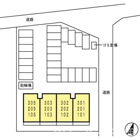 セジュール田村の区画図