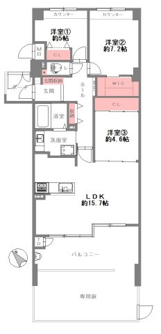  サンメゾン枚方朝日丘かえで館の間取り