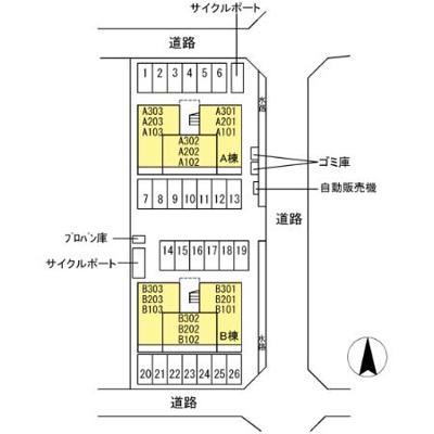 【区画図】 | ＭＡＩＬＥ　B棟