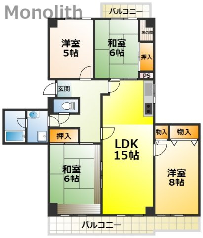 光明池駅前5号棟の間取り