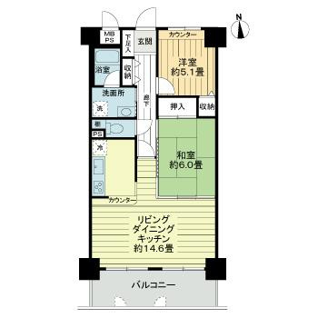 ライオンズマンション岡山南の間取り