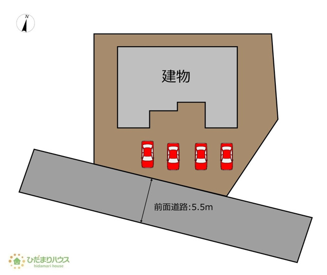 【区画図】 | 下妻市下妻乙　中古戸建 | 急な来客時にも安心な、並列駐車4台まで可能です(^^♪
