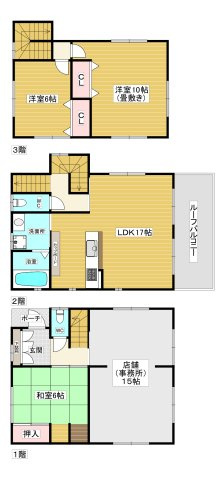 【間取り】 | 東塚口町１丁目店舗付貸家