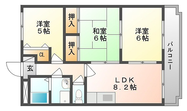 セレーノ天神館の間取り