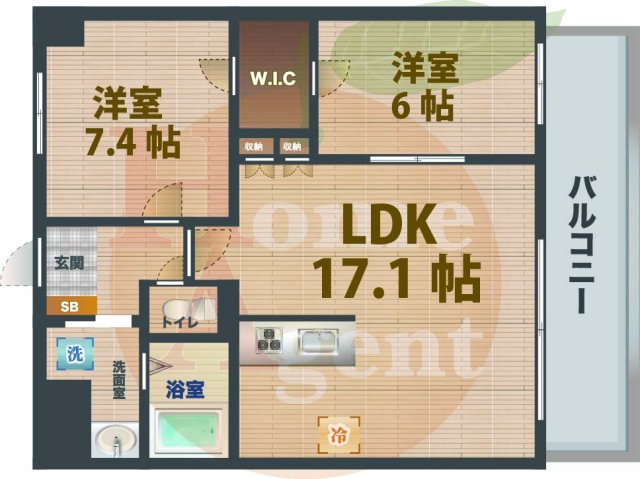 【間取り】 | アプリカーレ練馬 | 2LDKのお部屋です。
